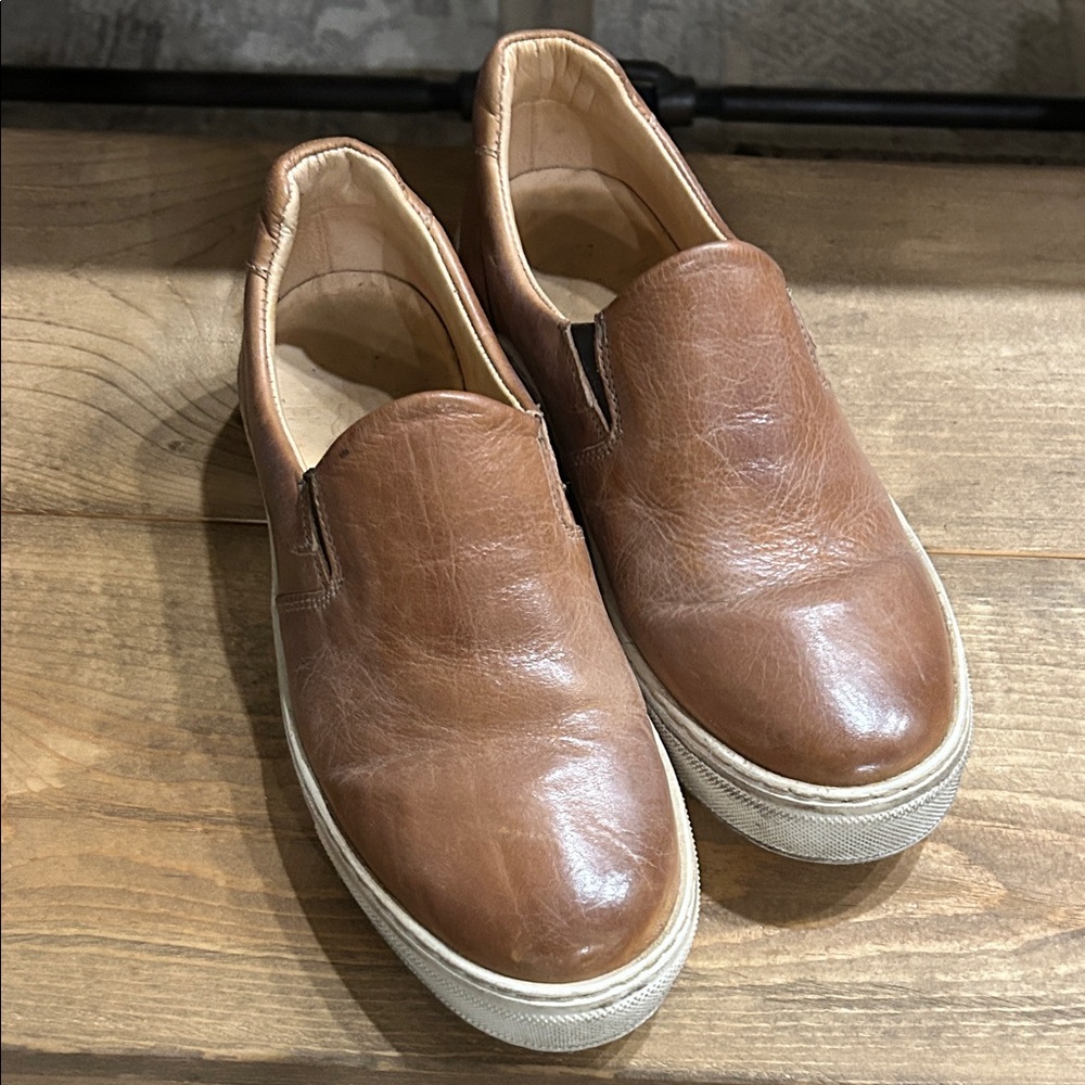 Bed Stu-Hermonie- Tan Rustic -Leather Slip-On Sneakers-EUC-w/Box